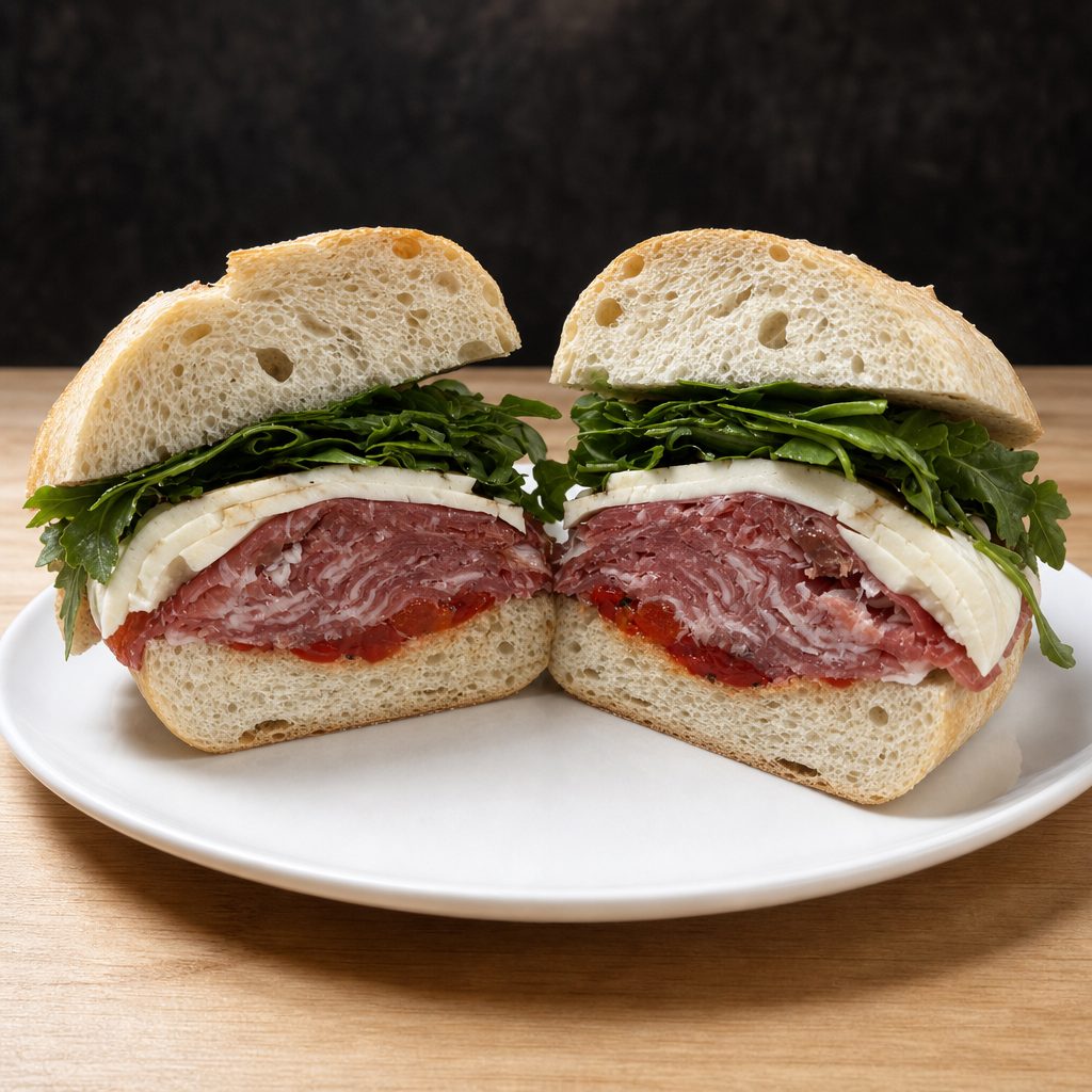 21. Imported Prosciutto di Parma, Grande Fresh Mozzarella & Roasted Red Peppers.