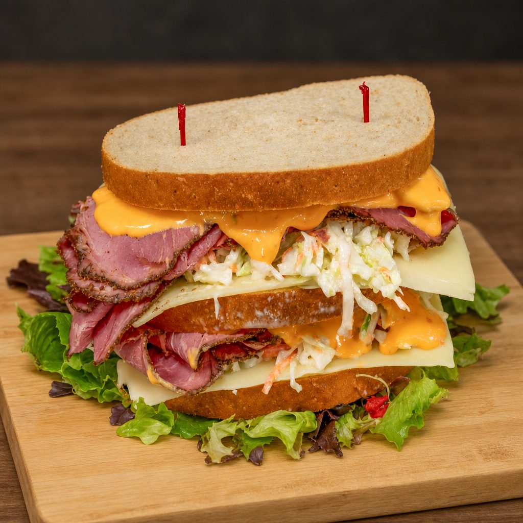 Pastrami & Swiss Sloppy Joe.