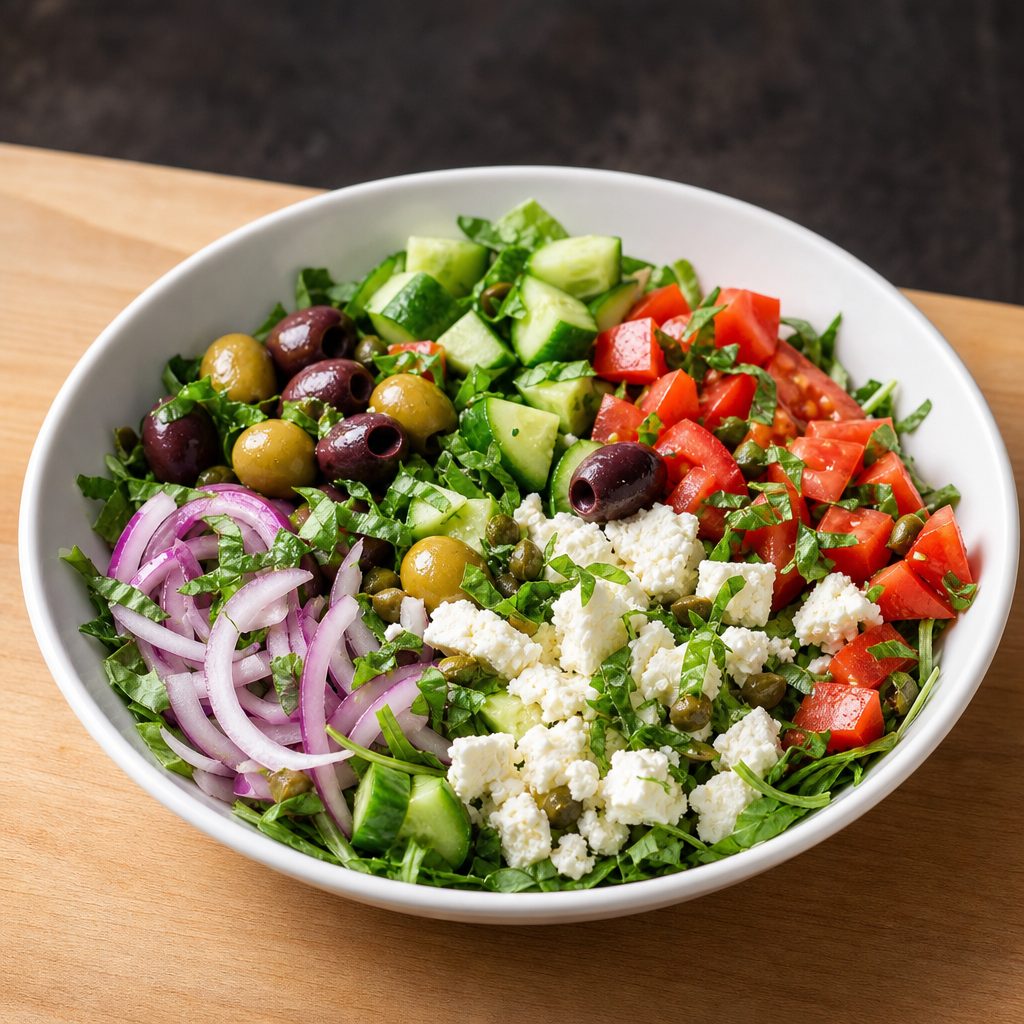 Mediterranean Chickpea Salad (high-protein vegetarian).